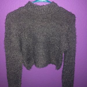 Cropped Soft Grey Sweater